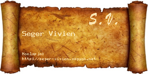 Seger Vivien névjegykártya